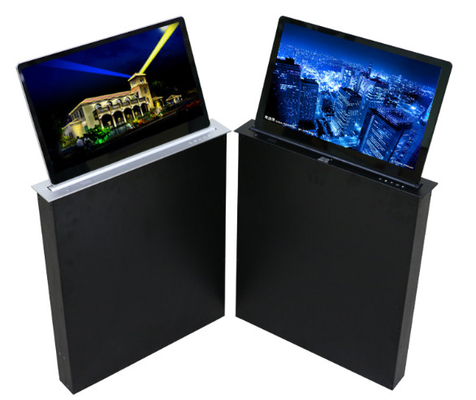 China Elevación eléctrica ultrafina del monitor LCD para interior de la sala de conferencias cabido hacia fuera proveedor