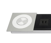 Aluminum Alloy Conference Table Socket Multimedia Information Box , Multi - Function Wireless Desktop Socket